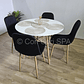 Comedor Mesa Eames Blanca 80cms + 4 Sillas Scoop Lino - Miniatura 5