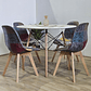 Comedor Mesa Eames Blanca 100cms + 4 Sillas Patchwork Davinci - Miniatura 2