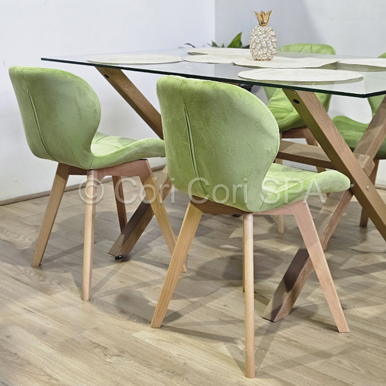 Comedor Medlock 130 x 80cm + 4 Sillas Mariposa Velvet  8