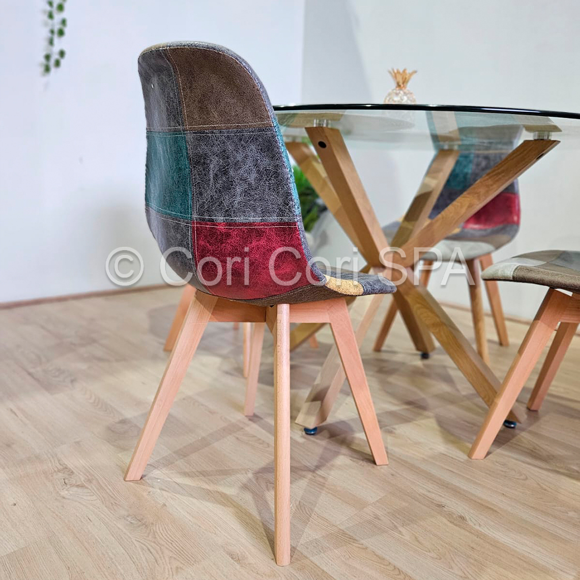 Comedor Mesa Warwick 120cm + 6 Sillas Patchwork DaVinci 4