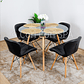 Comedor Eames Vidrio 80cms + 4 Silla Eames Mariposa Ecocuero - Miniatura 3