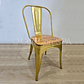 Silla Tolix Dorado Asiento de Madera - Industrial - Miniatura 1