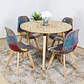 Comedor Mesa Expandible (100 - 180cms) + 4 Sillas Patchwork Wood Ecocuero - Miniatura 1