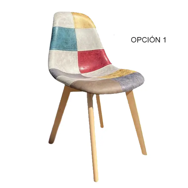 Comedor Mesa Expandible (100 - 180cms) + 4 Sillas Patchwork Wood Ecocuero 4