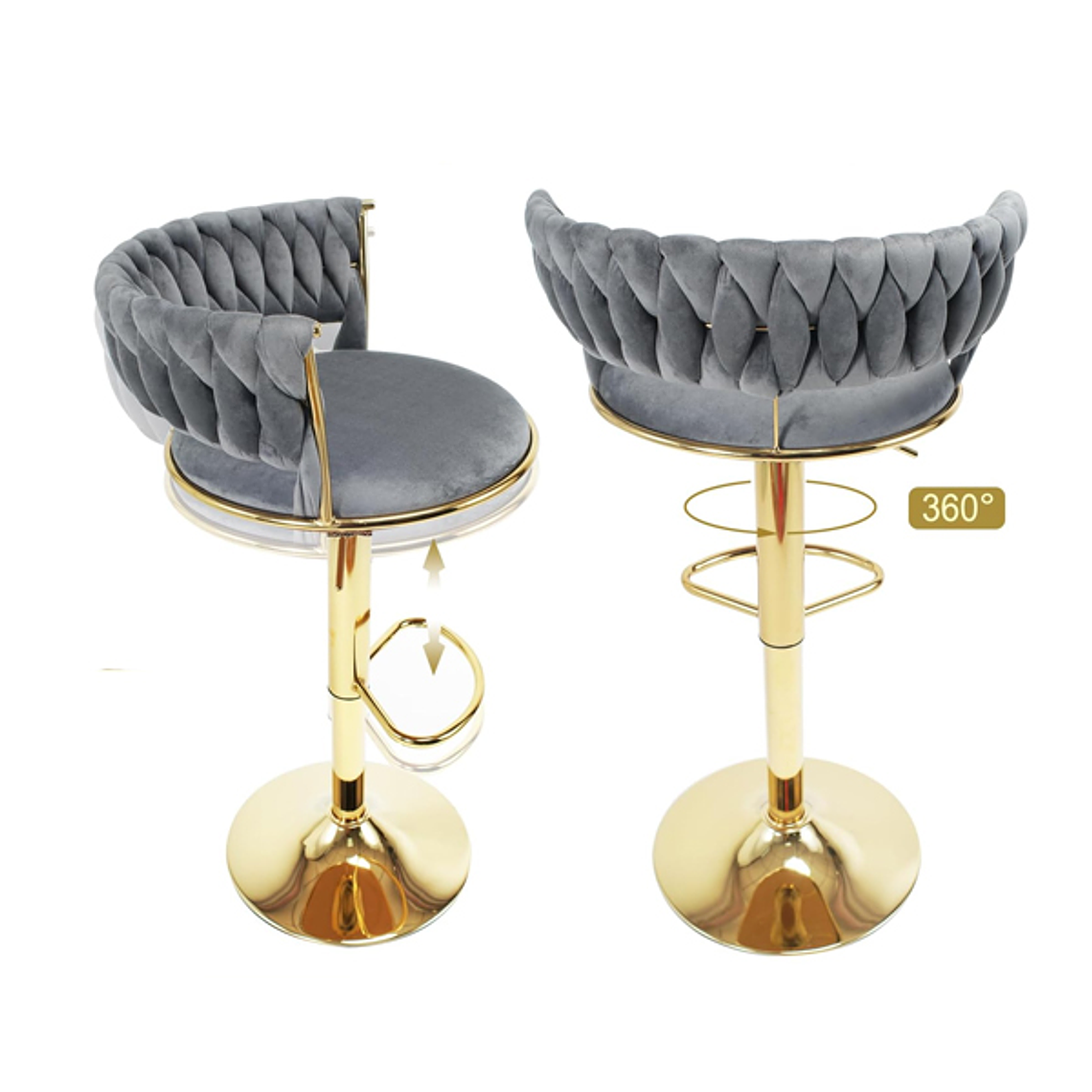 Taburete Queen Velvet Gold 11