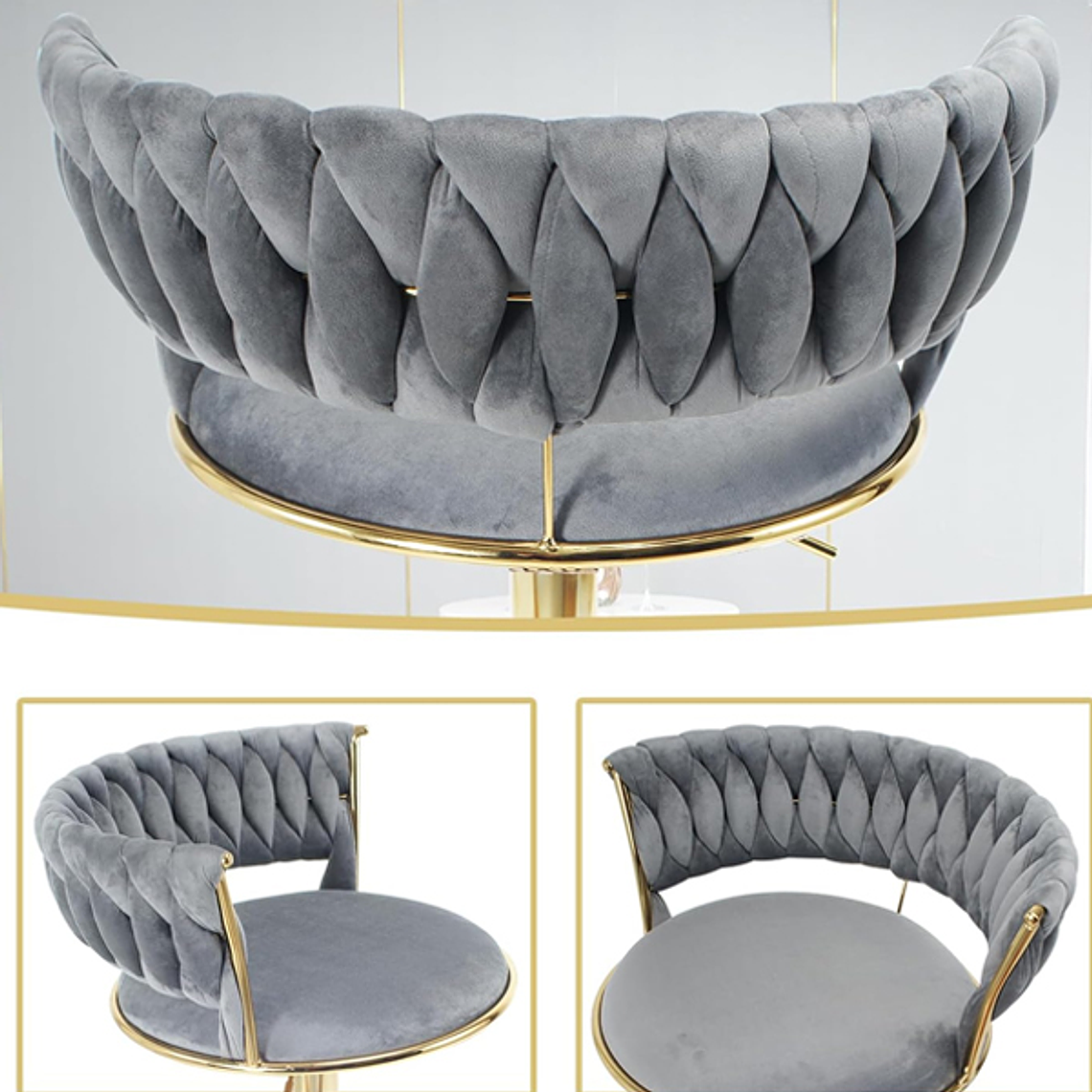 Pack 2 Taburetes Queen Velvet Gold 10