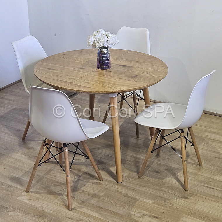 Comedor Mesa Expandible (100 - 180cms) + 4 Sillas Eames  4