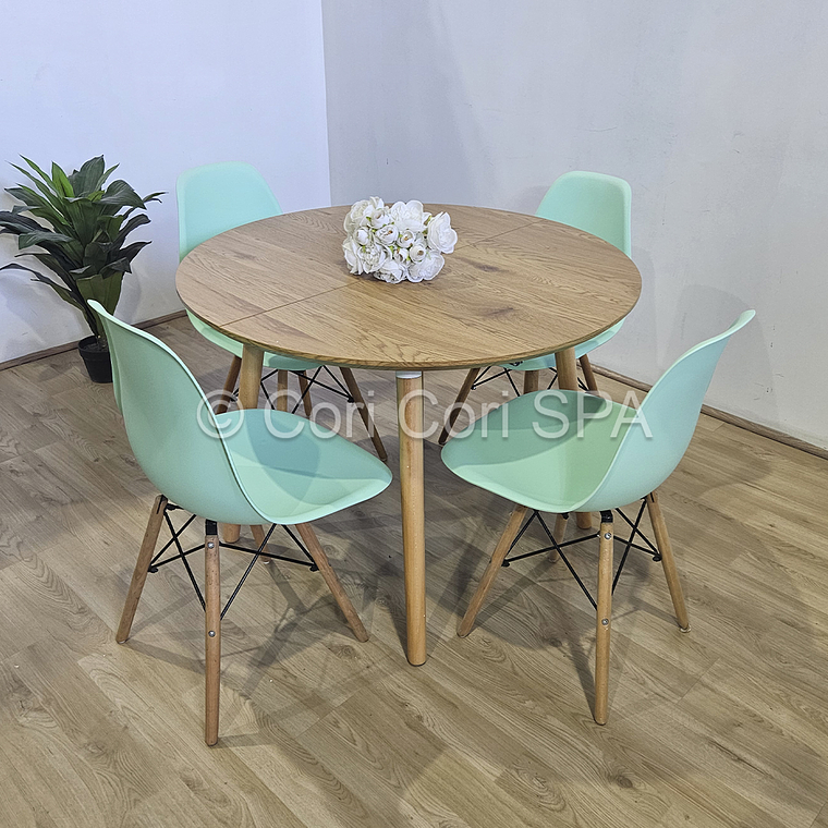 Comedor Mesa Expandible (100 - 180cms) + 4 Sillas Eames  6