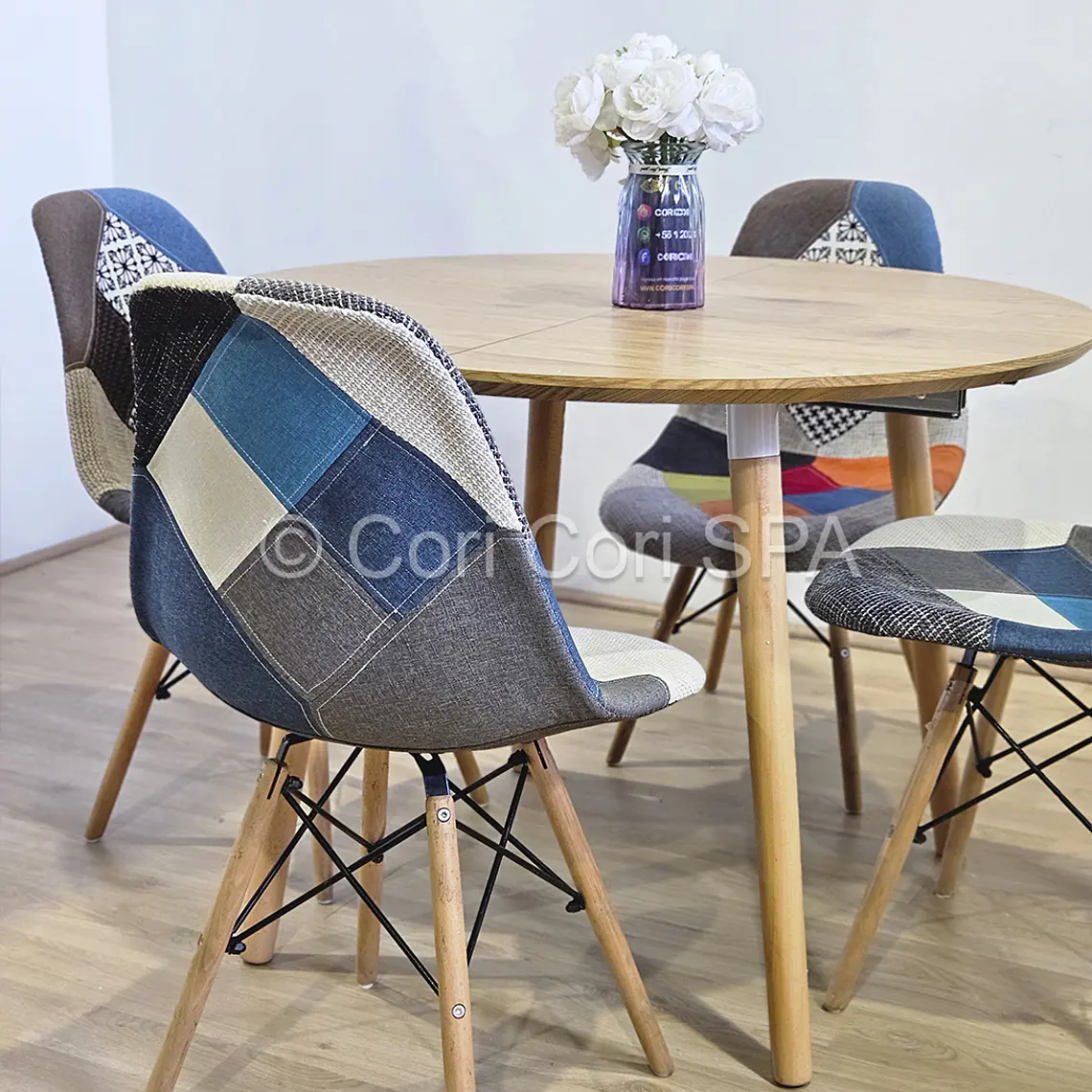 Comedor Mesa Expandible (100 - 180cms) + Sillas Patchwork  4