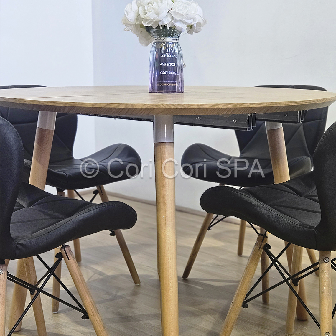 Comedor Mesa Expandible (100 - 180cms) + 4 Silla Eames Mariposa Ecocuero 6