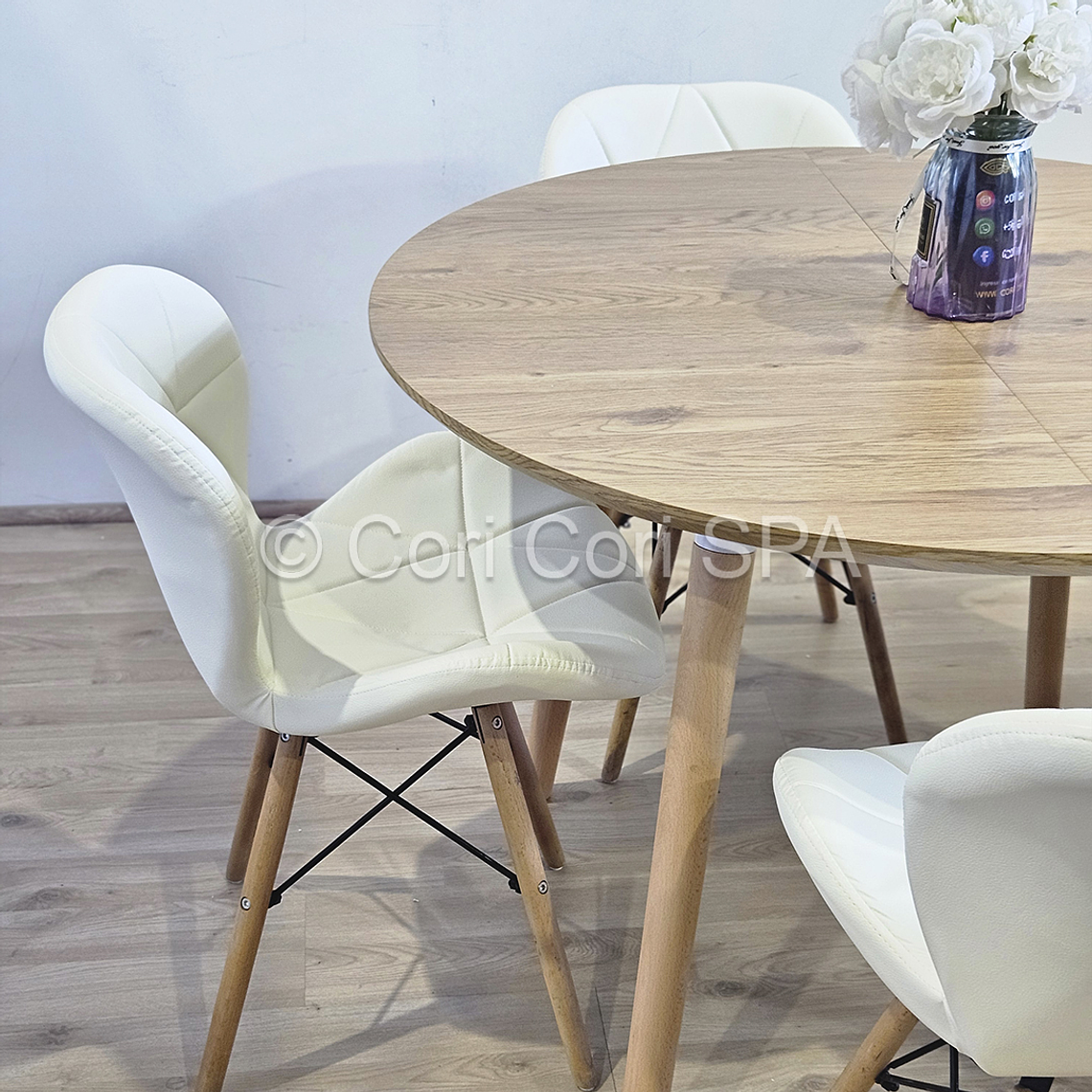 Comedor Mesa Expandible (100 - 180cms) + 4 Silla Eames Mariposa Ecocuero 11