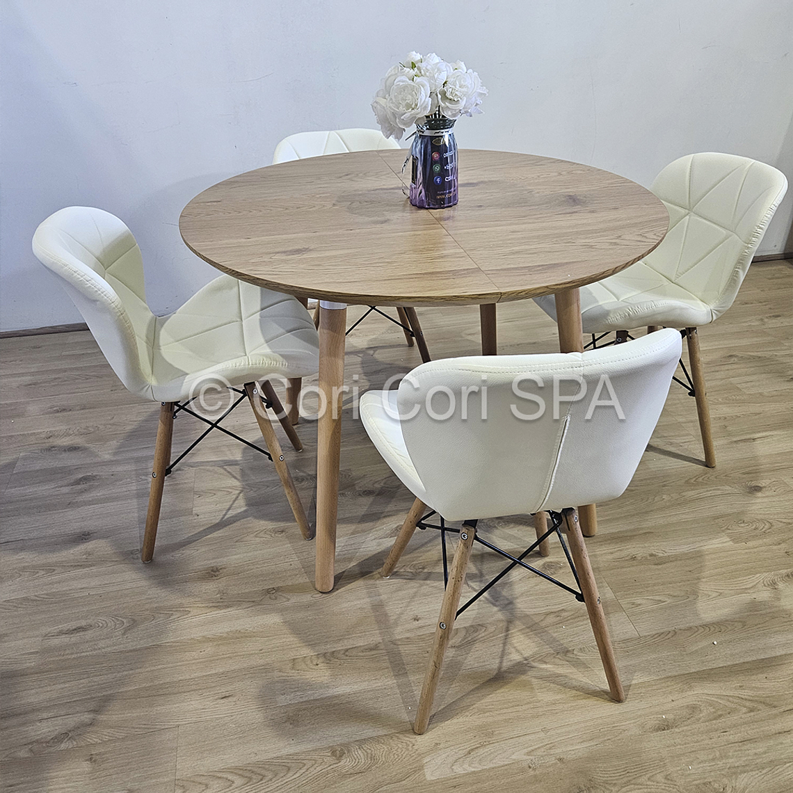 Comedor Mesa Expandible (100 - 180cms) + 4 Silla Eames Mariposa Ecocuero 4
