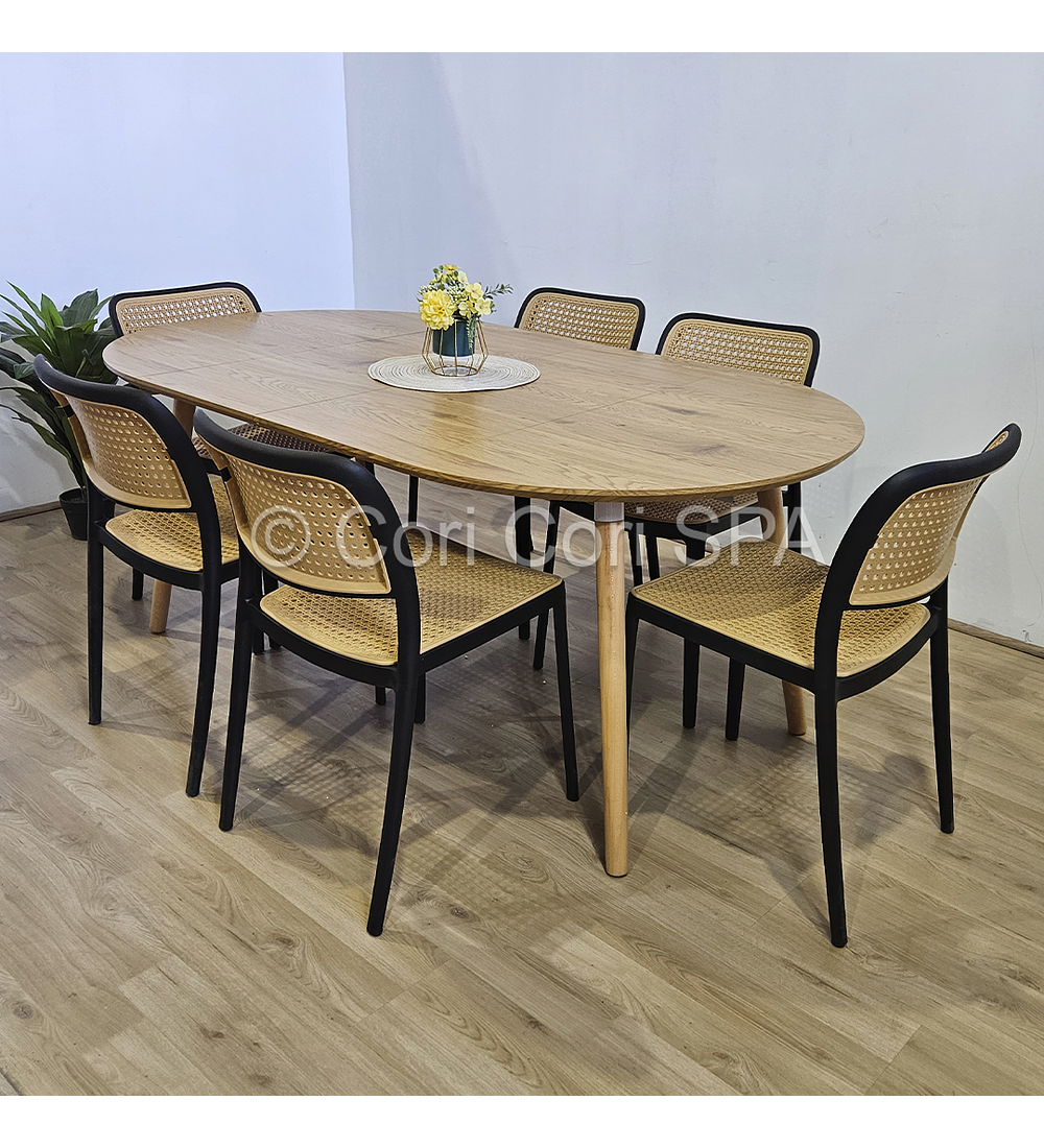 Comedor Mesa Expandible (100 - 180cms) + Sillas Delta