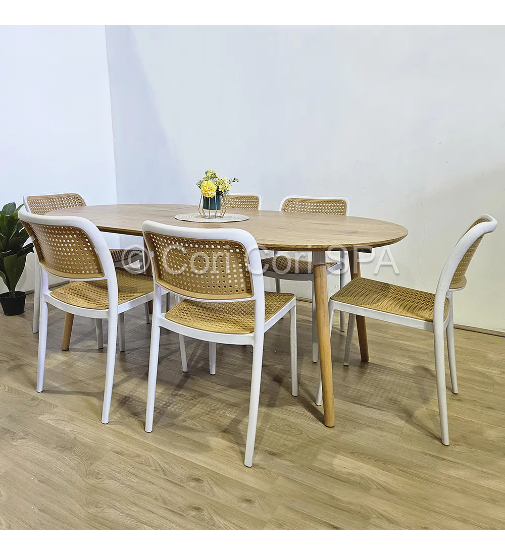 Comedor Mesa Expandible (100 - 180cms) + Sillas Delta