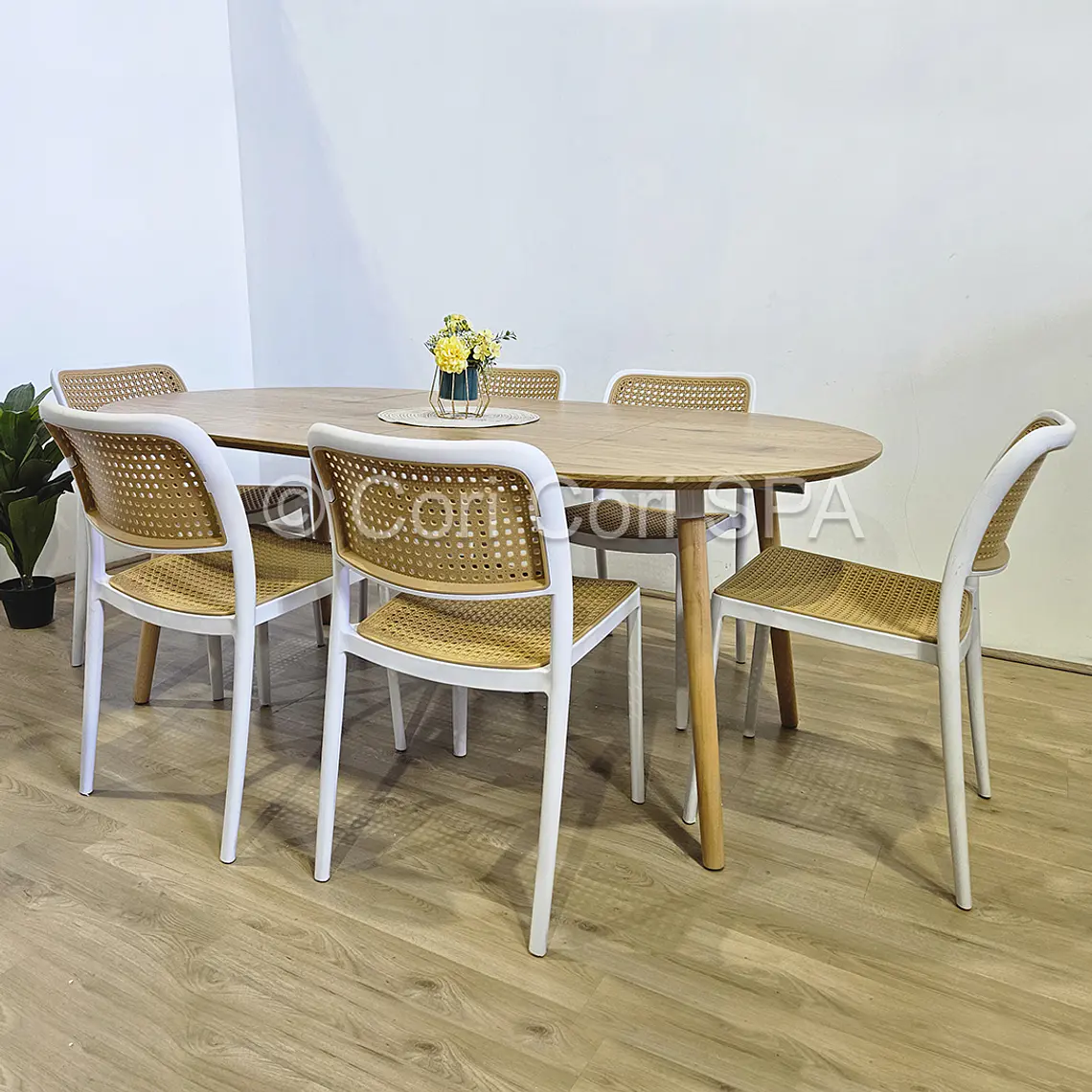 PREVENTA.- Comedor Mesa Expandible (100 - 180cms) + Sillas Delta 7