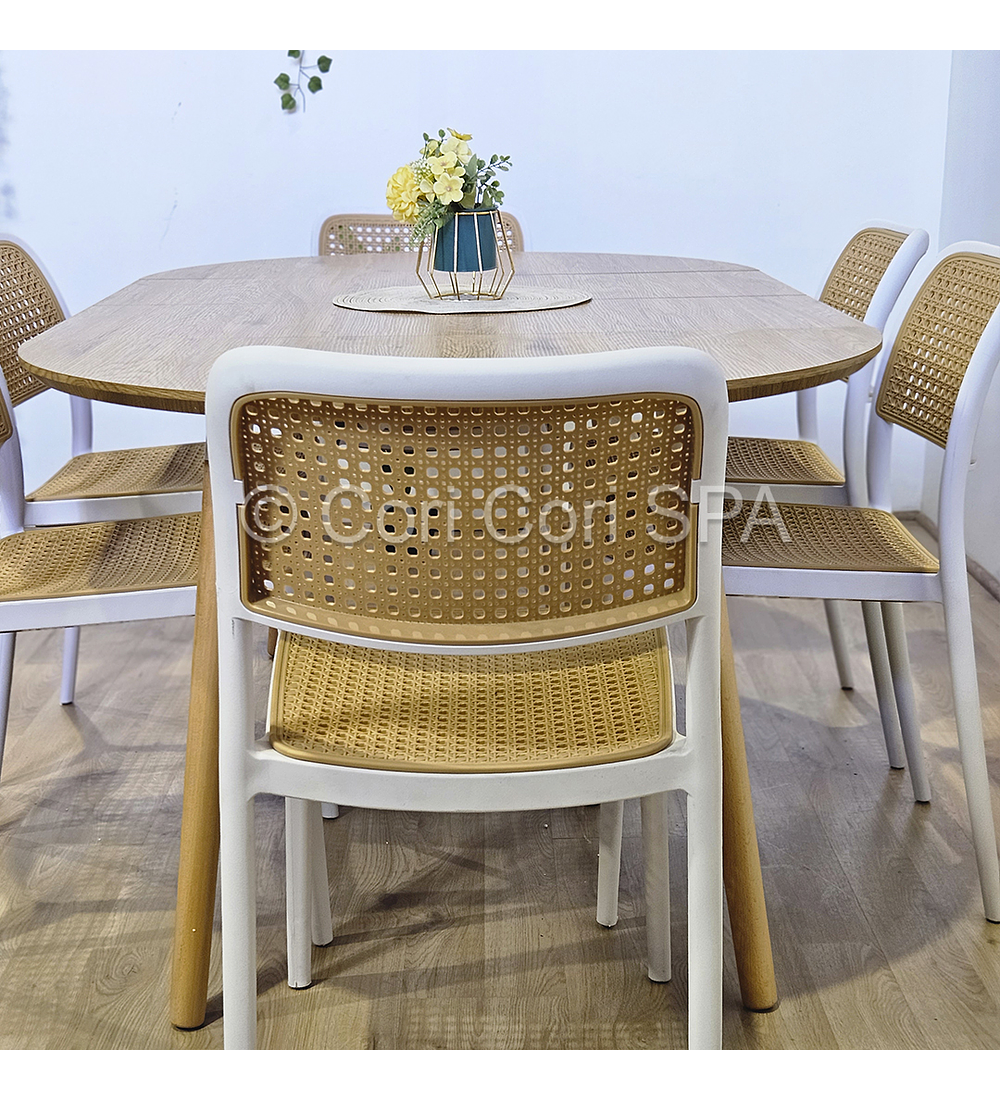 Comedor Mesa Expandible (100 - 180cms) + Sillas Delta