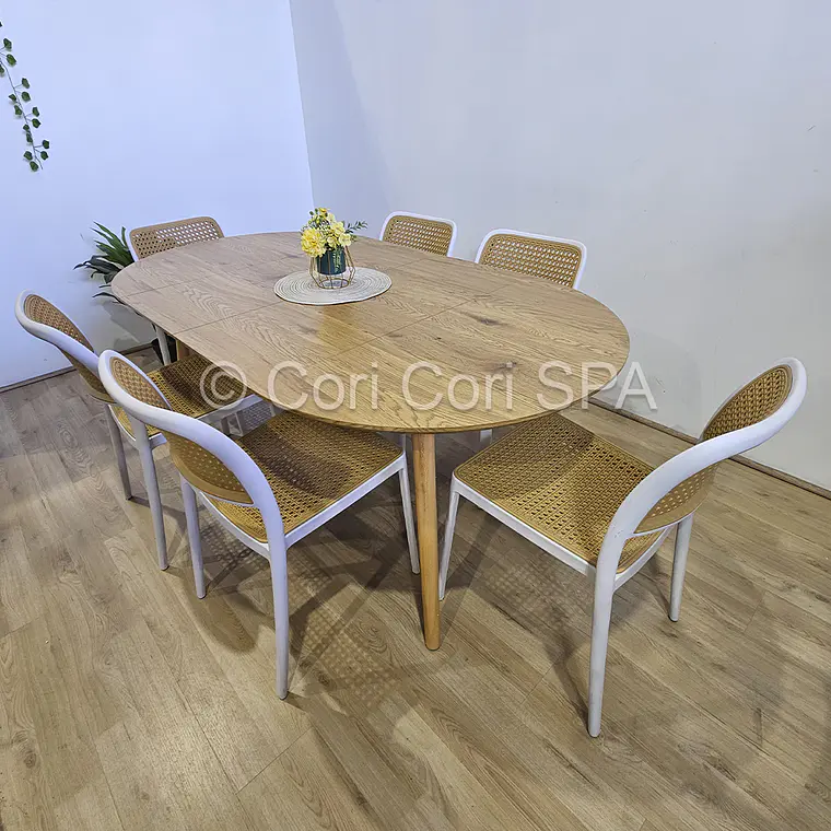 PREVENTA.- Comedor Mesa Expandible (100 - 180cms) + Sillas Delta 5