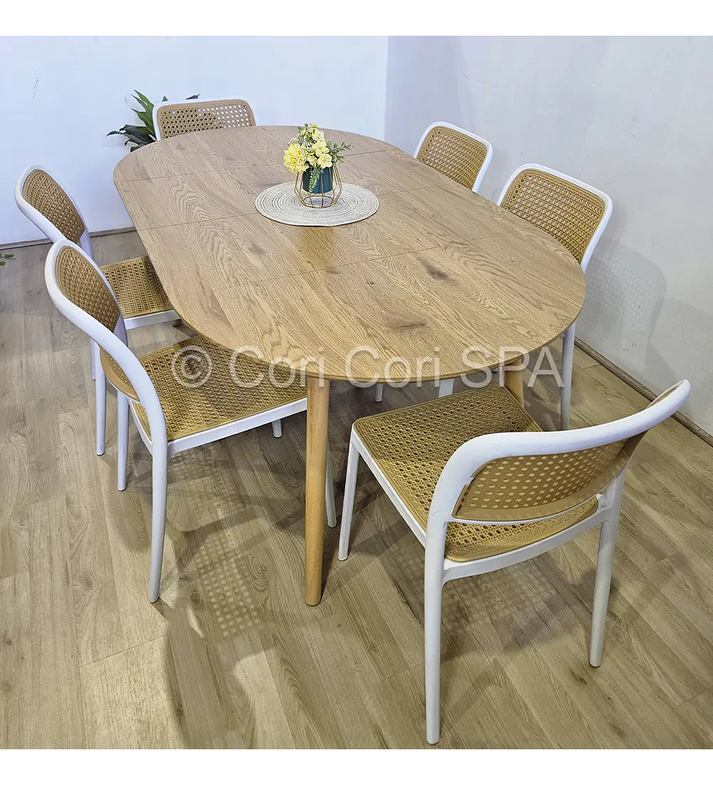 Comedor Mesa Expandible (100 - 180cms) + Sillas Delta
