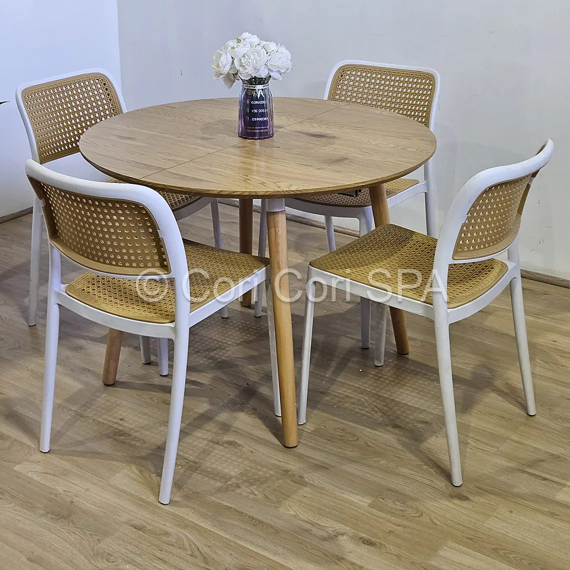 PREVENTA.- Comedor Mesa Expandible (100 - 180cms) + Sillas Delta 3