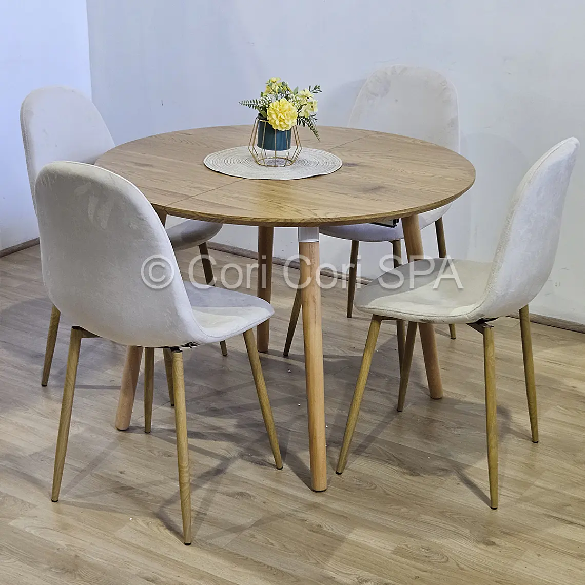 Comedor Mesa Expandible (100 - 180cms) + Sillas Scoop Velvet 2