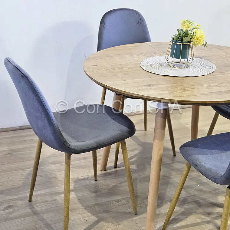 Comedor Mesa Expandible (100 - 180cms) + Sillas Scoop Velvet 3