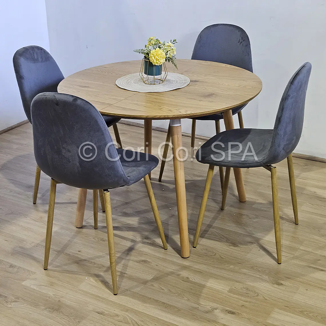Comedor Mesa Expandible (100 - 180cms) + Sillas Scoop Velvet 1