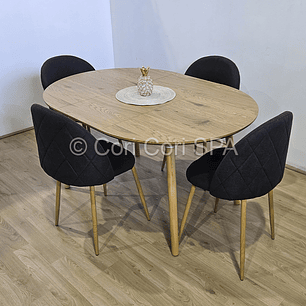 Comedor Mesa Expandible (100 - 180cms) + Sillas Bread Lino