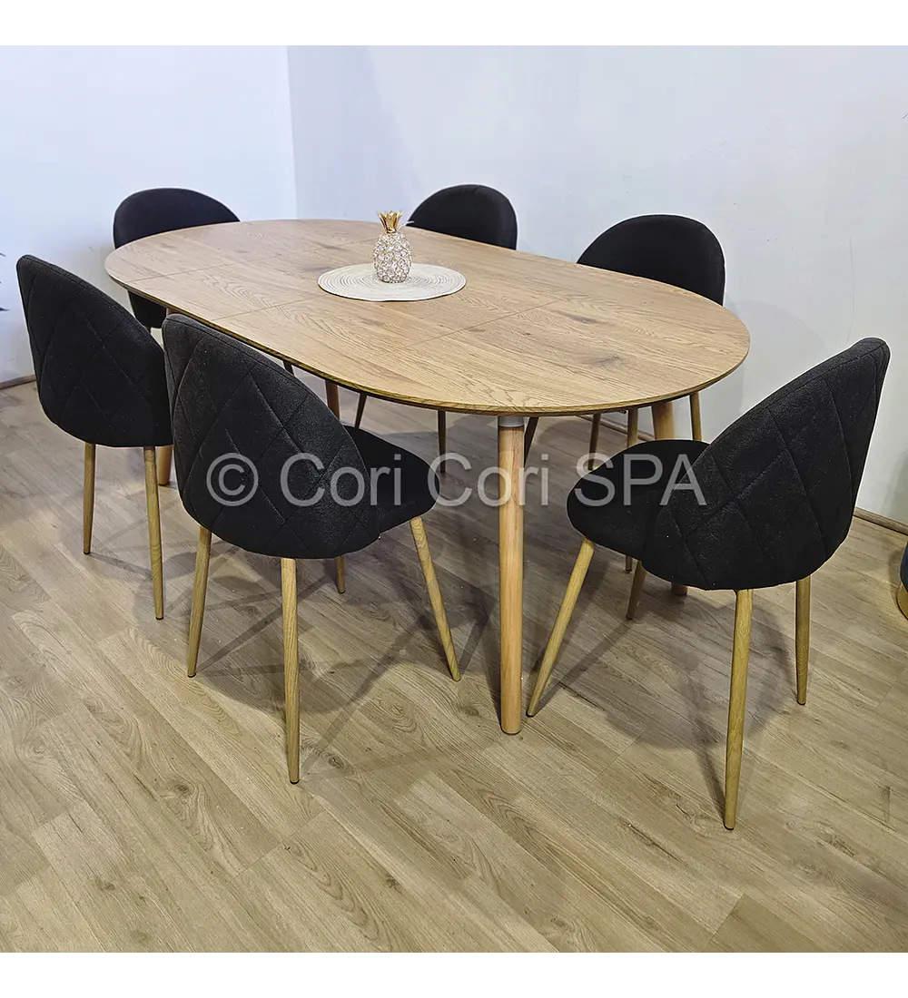 Comedor Mesa Expandible (100 - 180cms) + Sillas Bread Lino