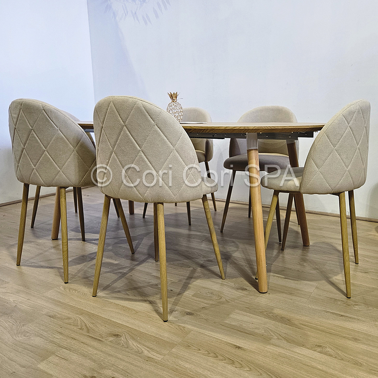 Comedor Mesa Expandible (100 - 180cms) + Sillas Bread Lino 5