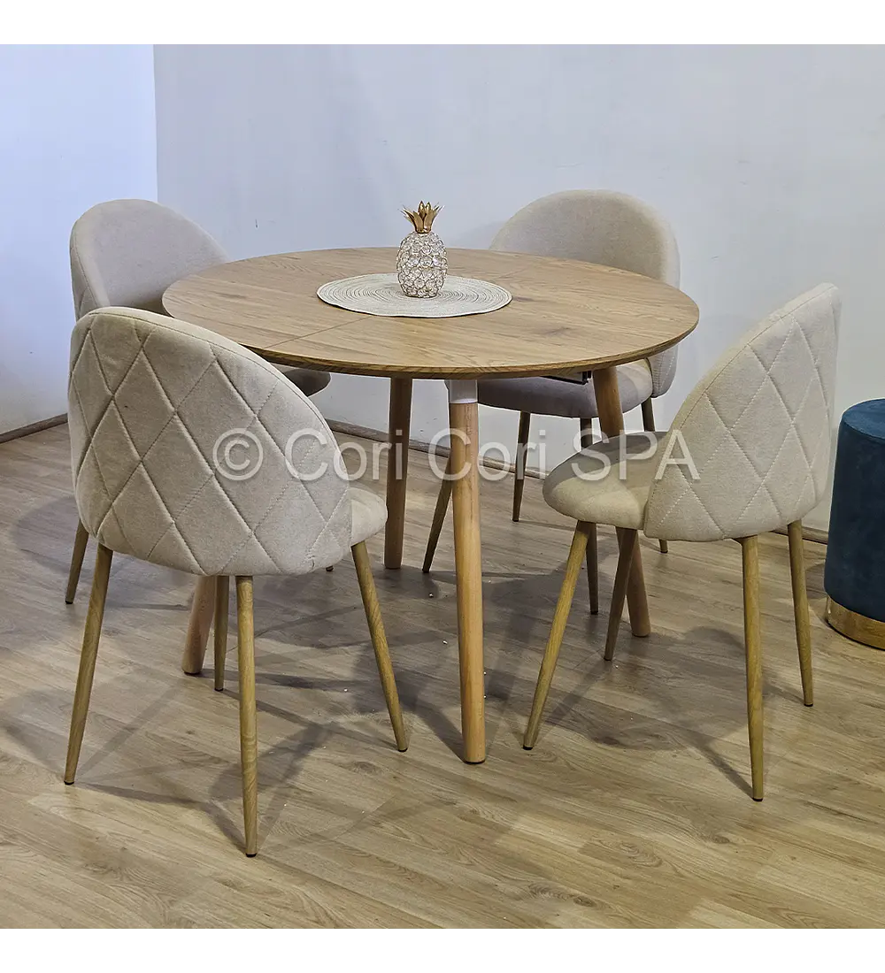 Comedor Mesa Expandible (100 - 180cms) + Sillas Bread Lino