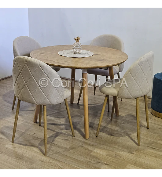 Comedor Mesa Expandible (100 - 180cms) + Sillas Bread Lino