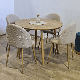 Comedor Mesa Expandible (100 - 180cms) + Sillas Bread Lino