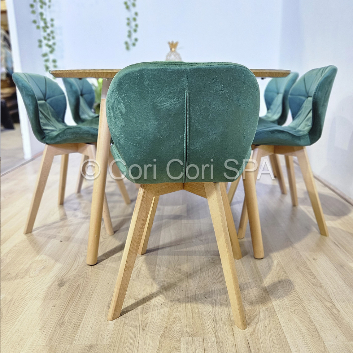 Comedor Mesa Expandible (100 - 180cms) + 6 Sillas Mariposa Velvet 8