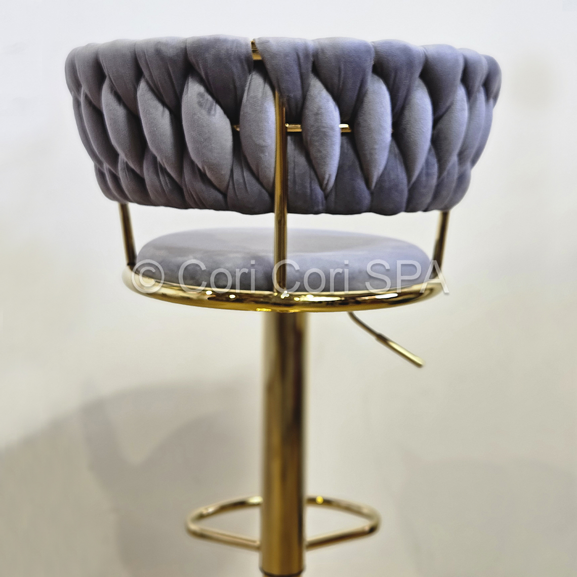 Taburete Queen Velvet Gold 9