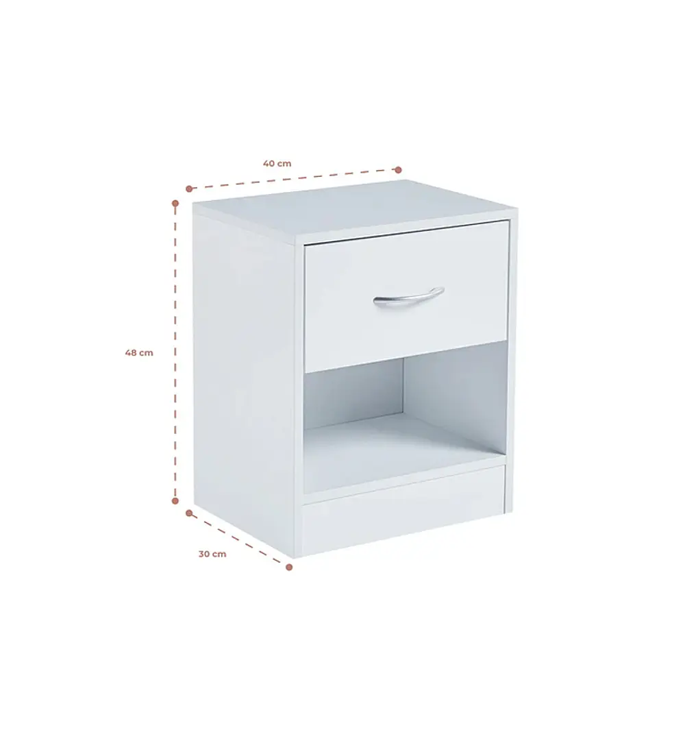 Velador Cajón y Espacio Almacenamiento Minimalista 