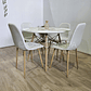 Comedor Mesa Eames Blanca 120cms + 4 Sillas Scoop Lino - Miniatura 4