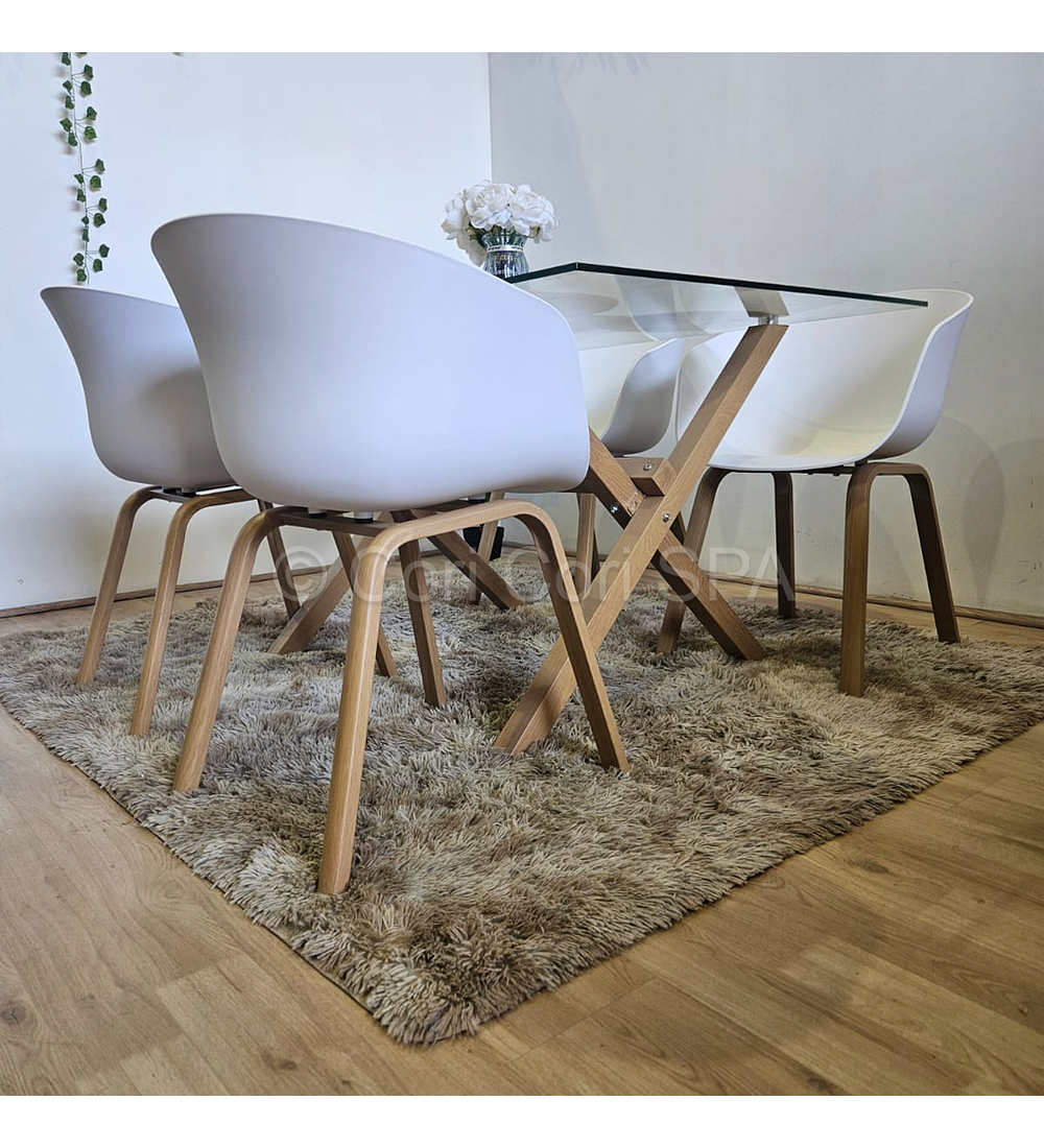 Comedor Medlock 140x90cm + 4 Sillas Cup