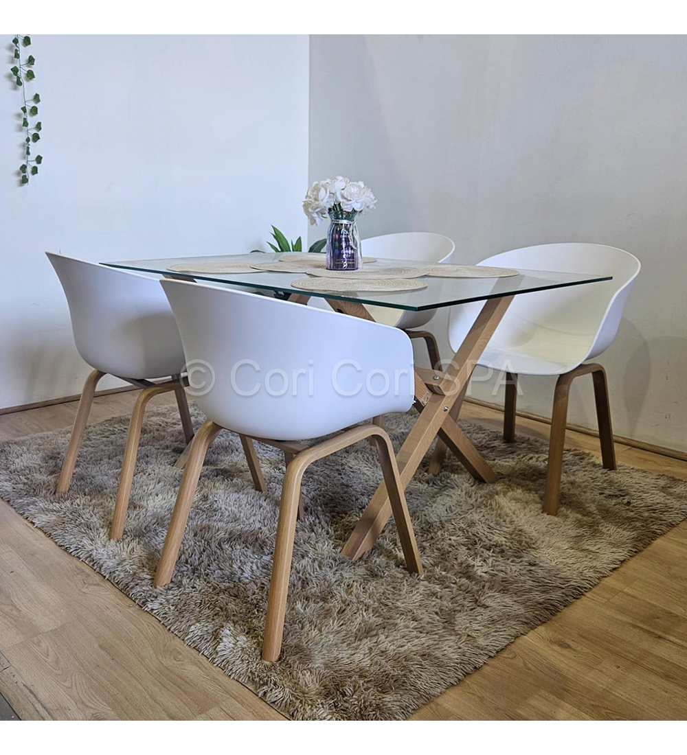 Comedor Medlock 140x90cm + 4 Sillas Cup