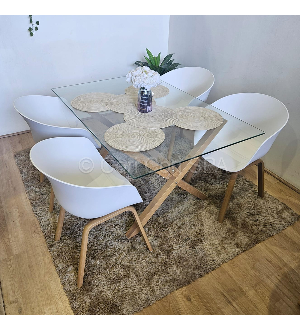 Comedor Medlock 140x90cm + 4 Sillas Cup