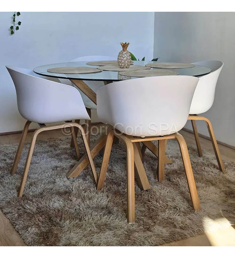 Comedor Mesa Warwick 100cm + 4 Sillas Cup