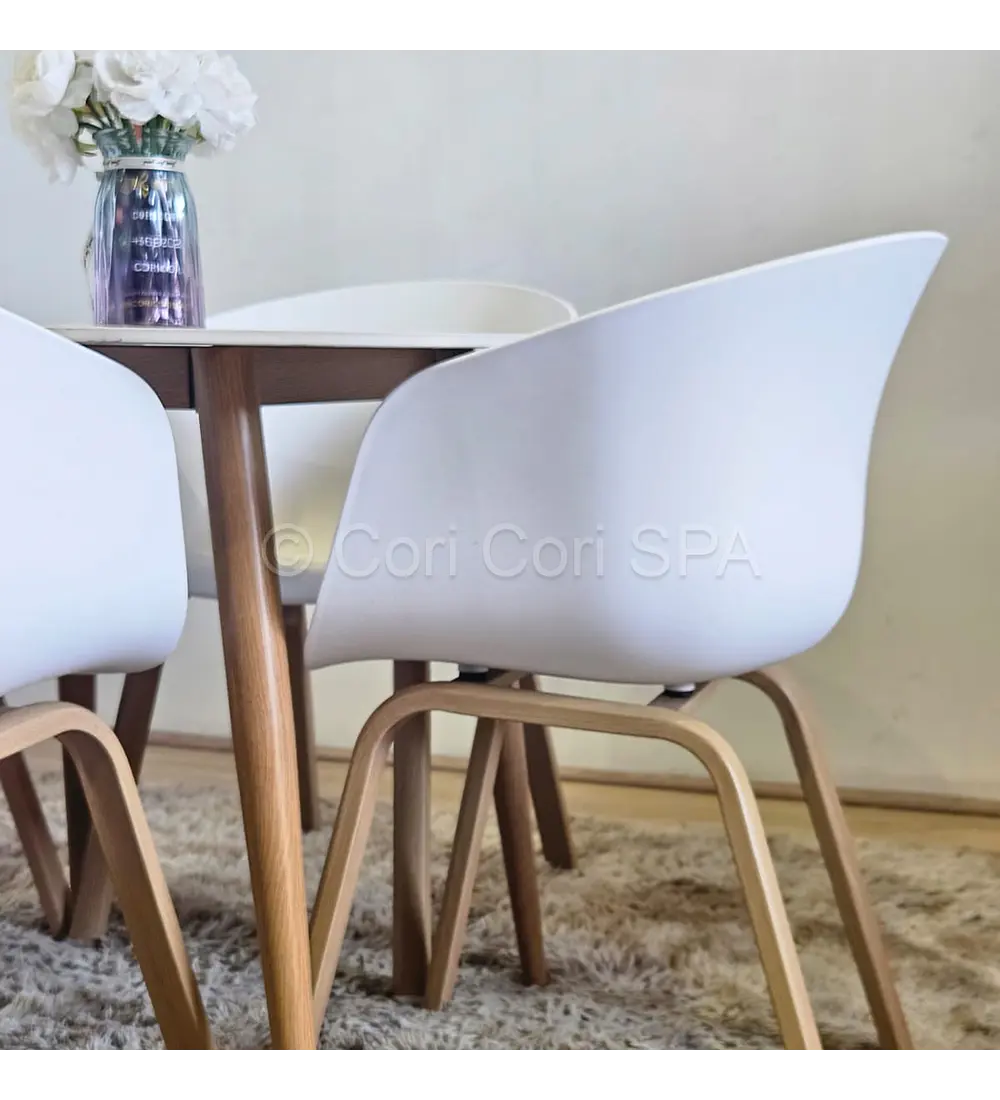 Comedor Mármol 100cm + 4 Sillas Cup