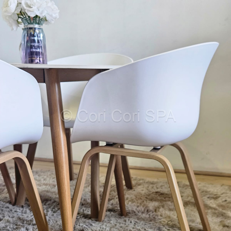 Comedor Mármol 100cm + 4 Sillas Cup 8