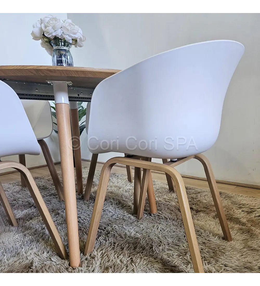 Comedor Mesa Expandible (100 - 180cms) + 4 Sillas Cup
