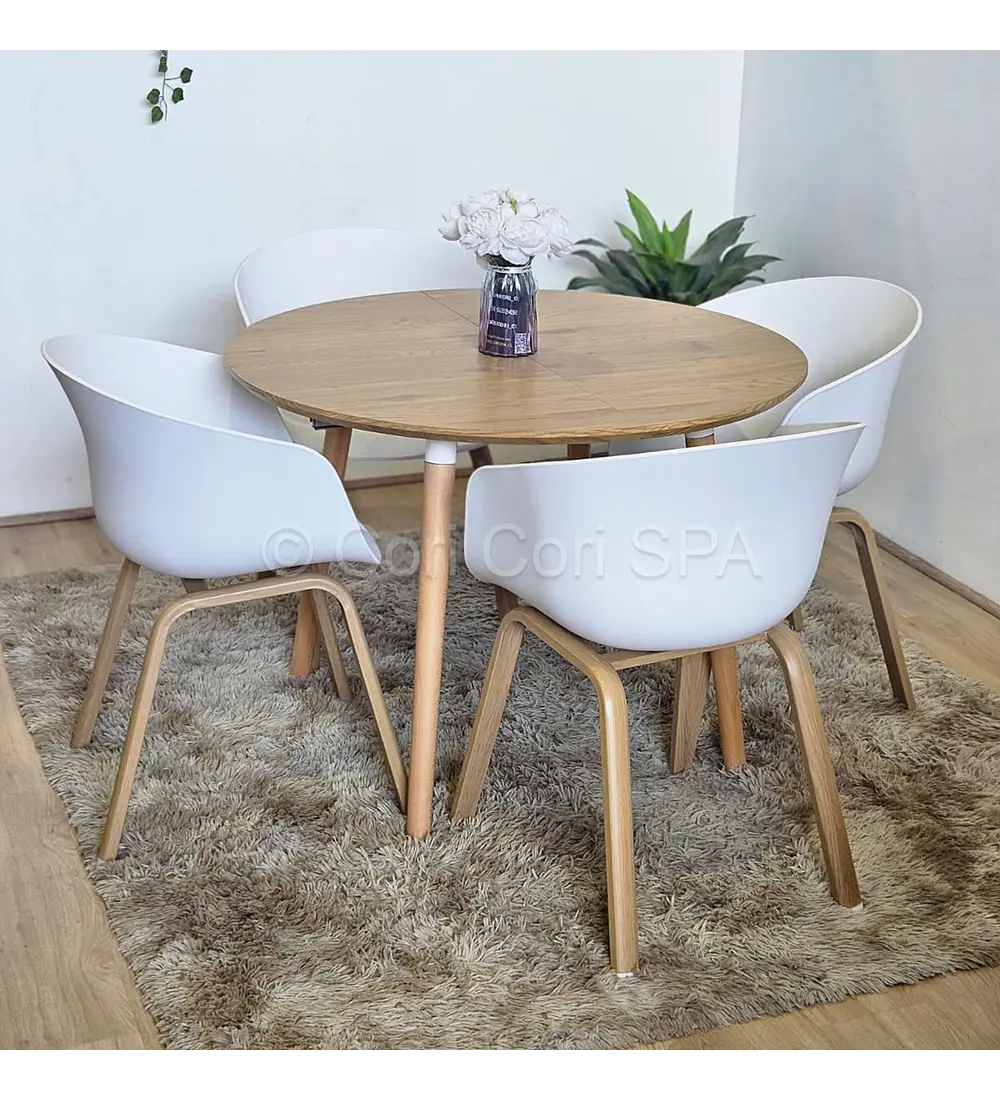 Comedor Mesa Expandible (100 - 180cms) + 4 Sillas Cup
