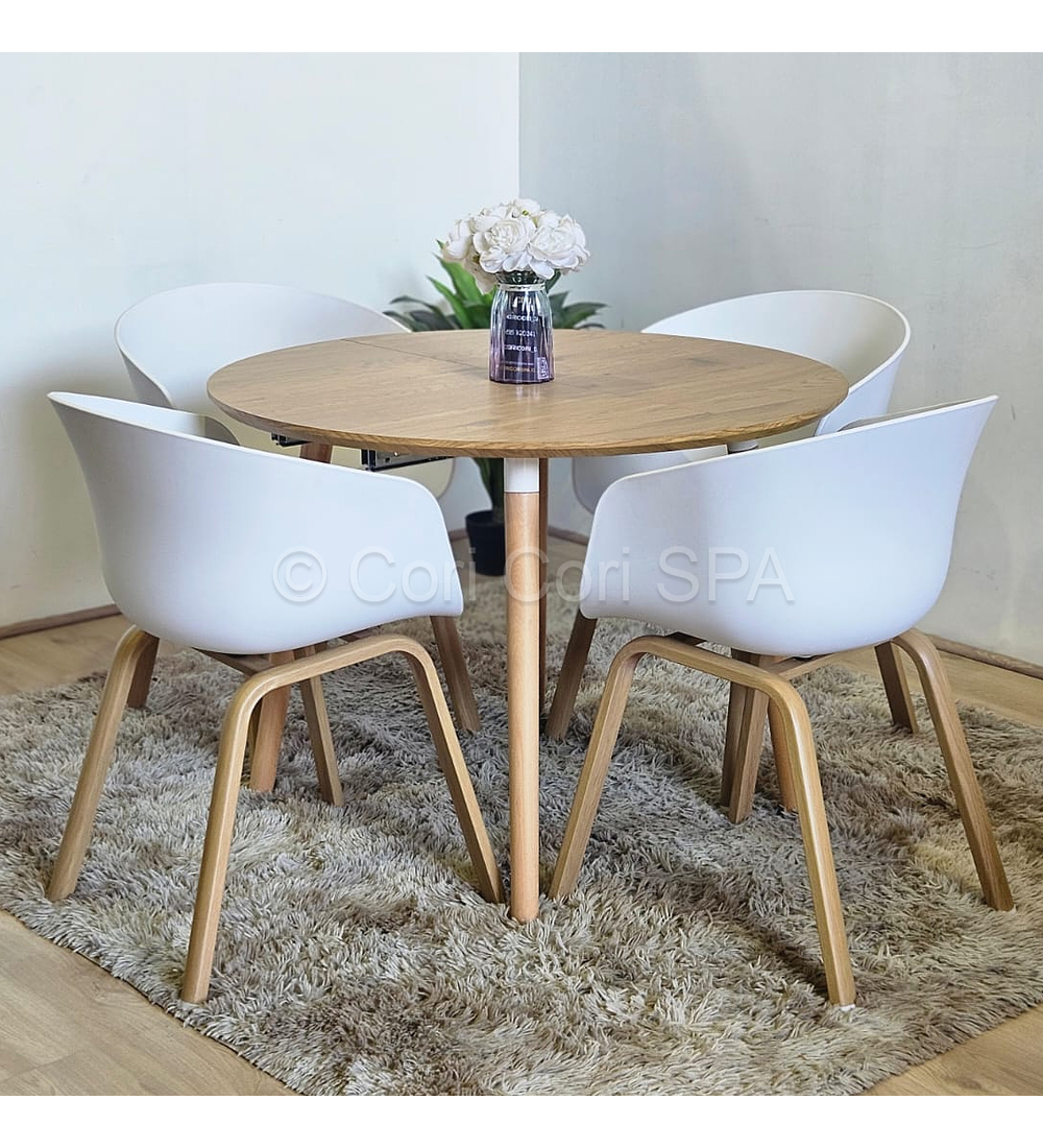 Comedor Mesa Expandible (100 - 180cms) + 4 Sillas Cup