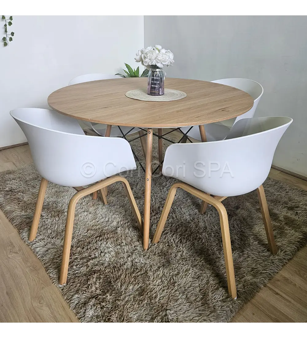 Comedor Mesa Wood 120cms + 4 Sillas Cup