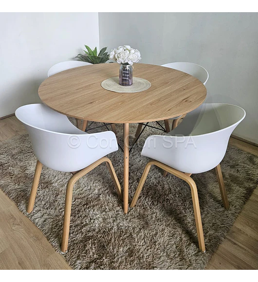 Comedor Mesa Wood 120cms + 4 Sillas Cup