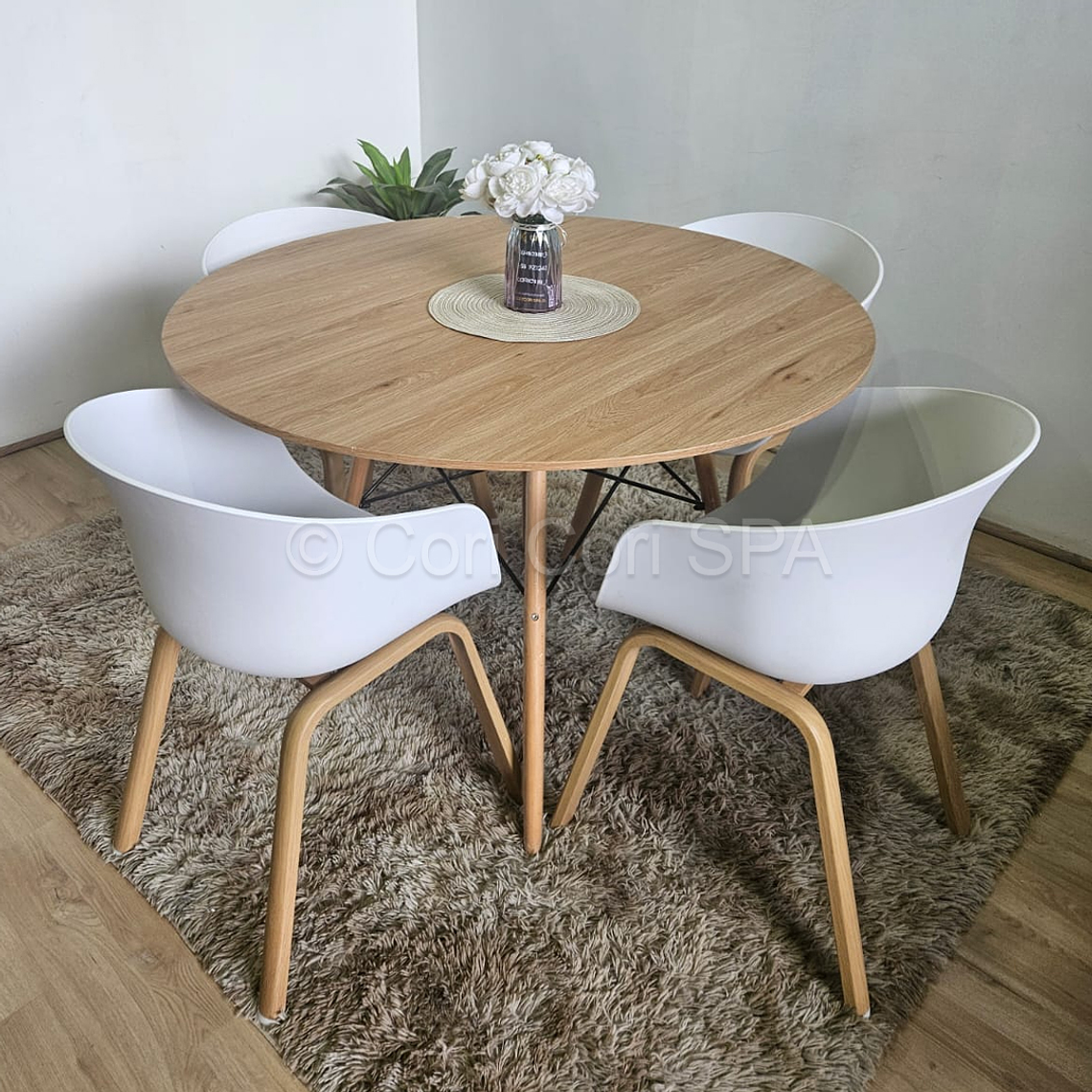 Comedor Mesa Wood 120cms + 4 Sillas Cup 1