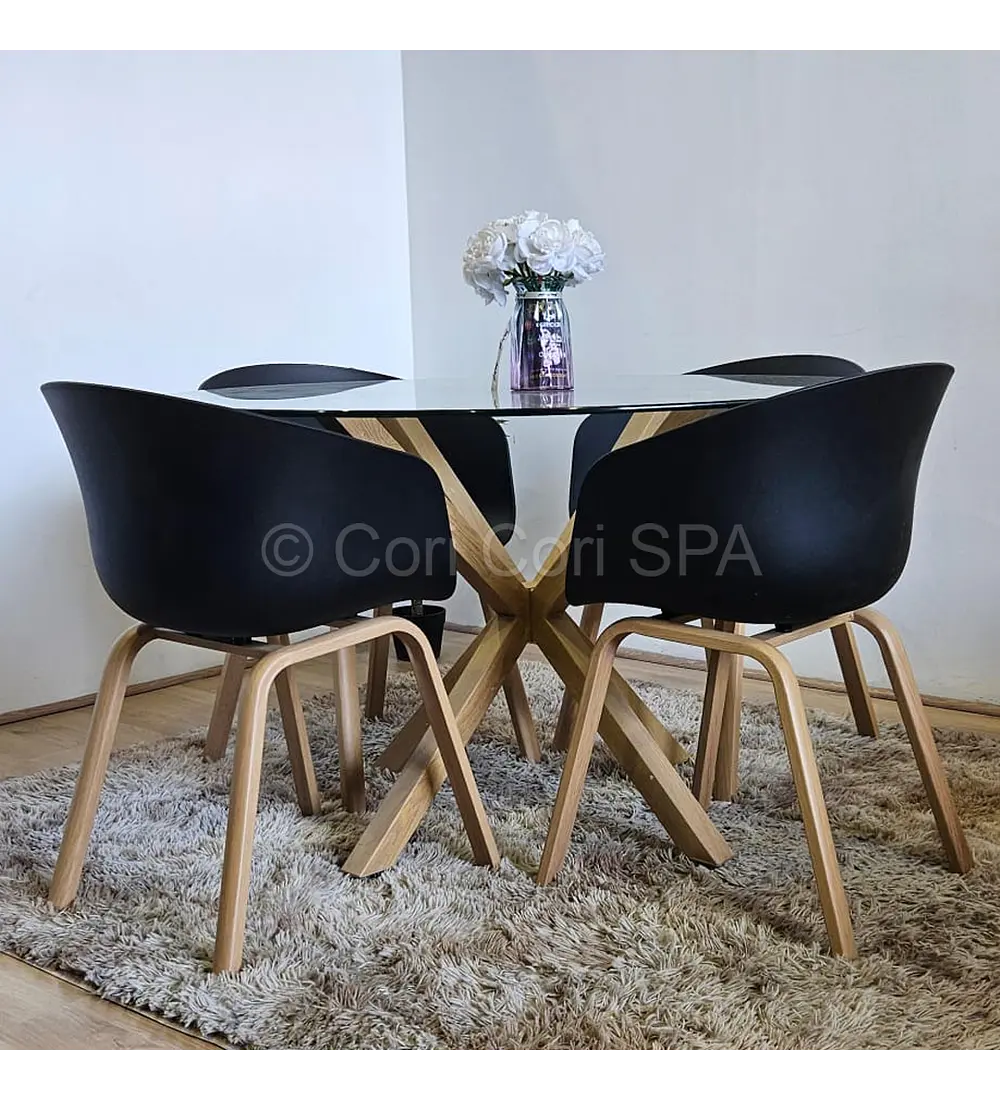 Comedor Mesa Warwick 100cm + 4 Sillas Cup