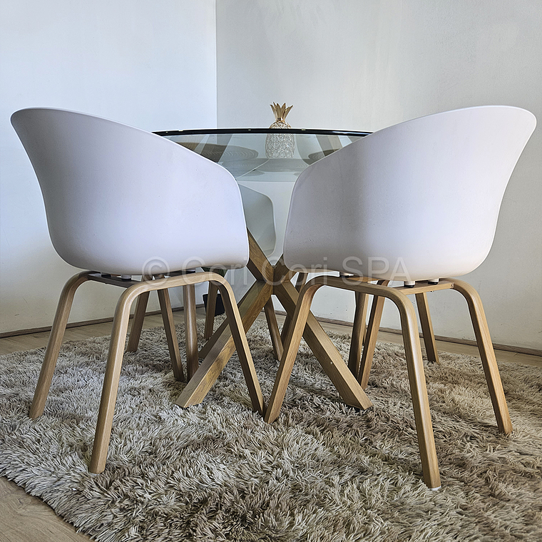 Comedor mesa Warwick 100cm + 4 Sillas Cup 7